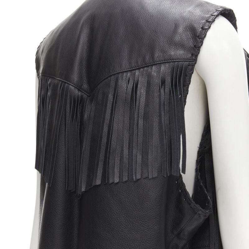 BALENCIAGA  2017 Runway Giacca biker con frange pendenti a 3 vie FR36 S in vendita 5