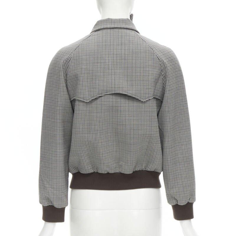 BALENCIAGA 2017 Scarf Collar Tie Neck brown Prince of Wales crop bomber FR38 S 1