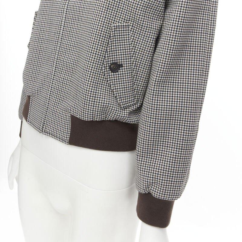 BALENCIAGA 2017 Scarf Collar Tie Neck brown Prince of Wales crop bomber FR38 S 4