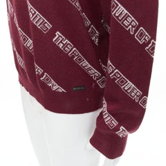 BALENCIAGA 2017 The Power Of Dreams burgundy red white sweater S