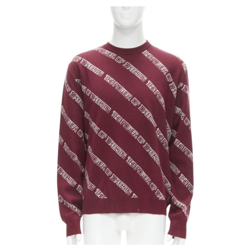 BALENCIAGA 2017 The Power Of Dreams burgundy red white sweater S