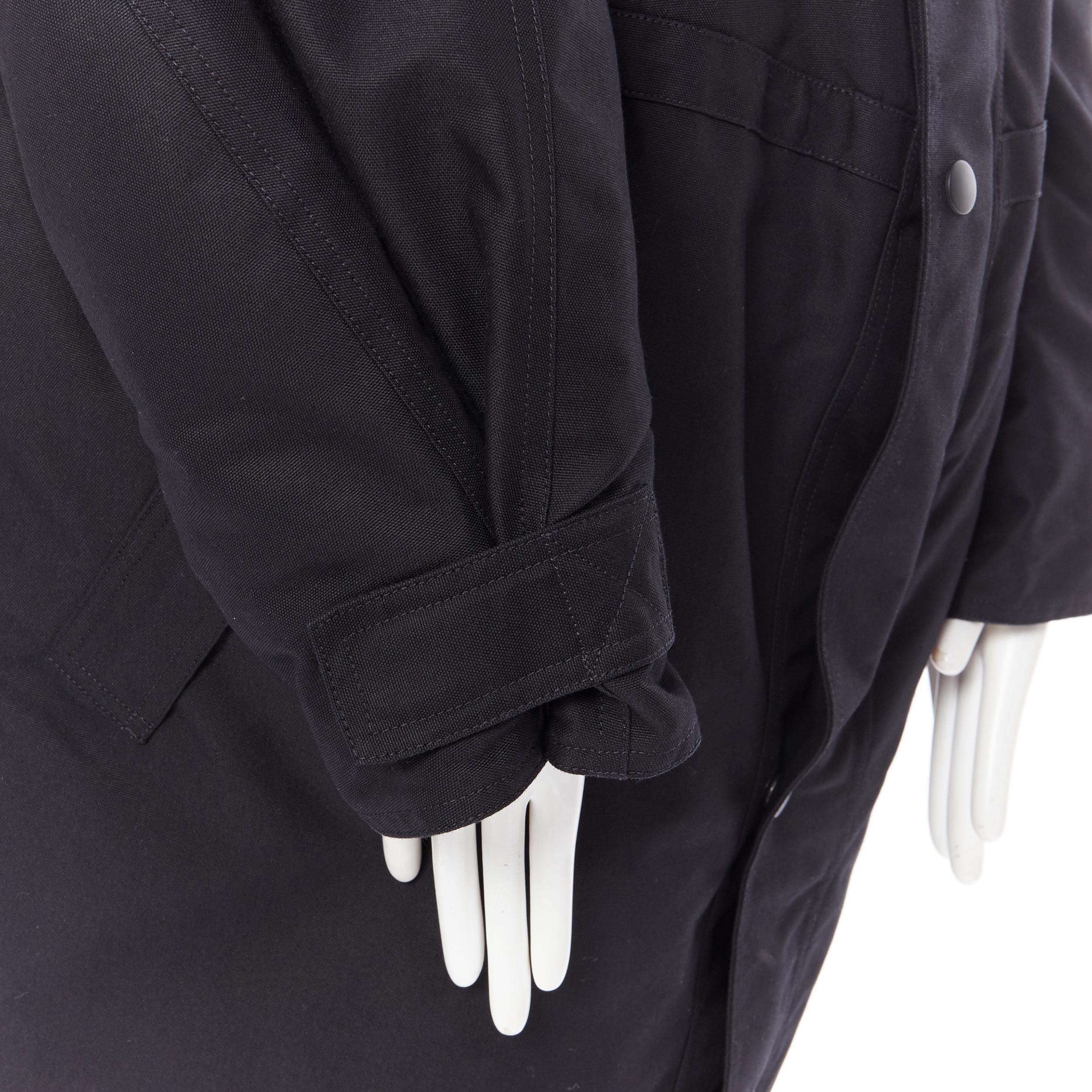 BALENCIAGA 2017 tie neck black padded tie neck hooded oversized winter coat FR34 3