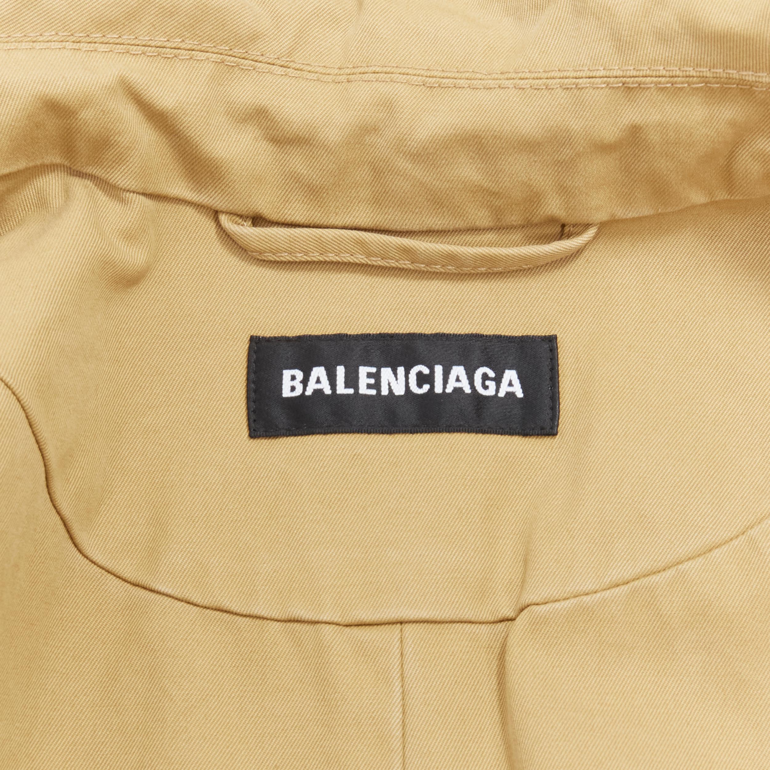 BALENCIAGA 2018 beige heavy cotton rounded shoulder oversized XL car coat 4