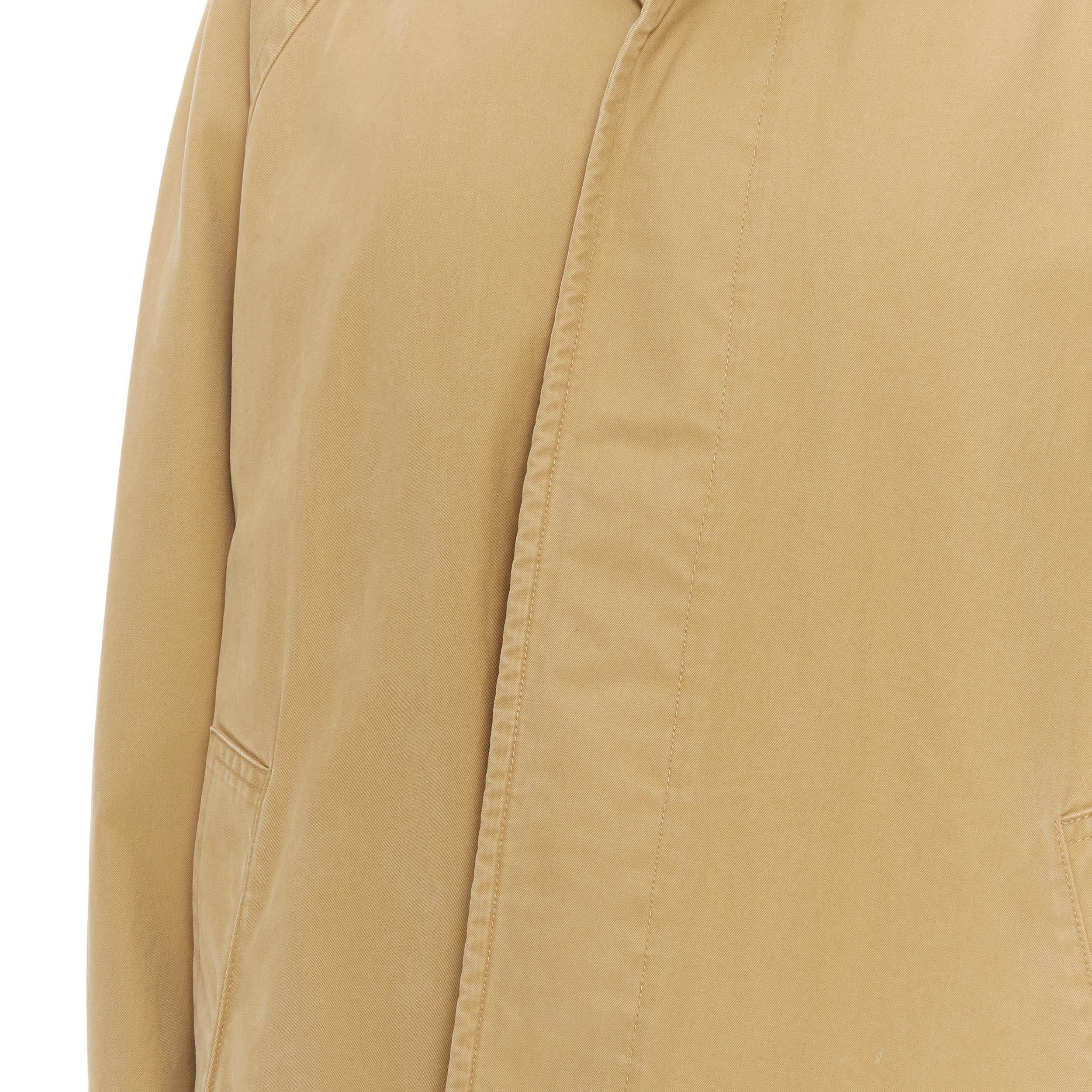 BALENCIAGA 2018 beige heavy cotton rounded shoulder oversized XL car coat 2