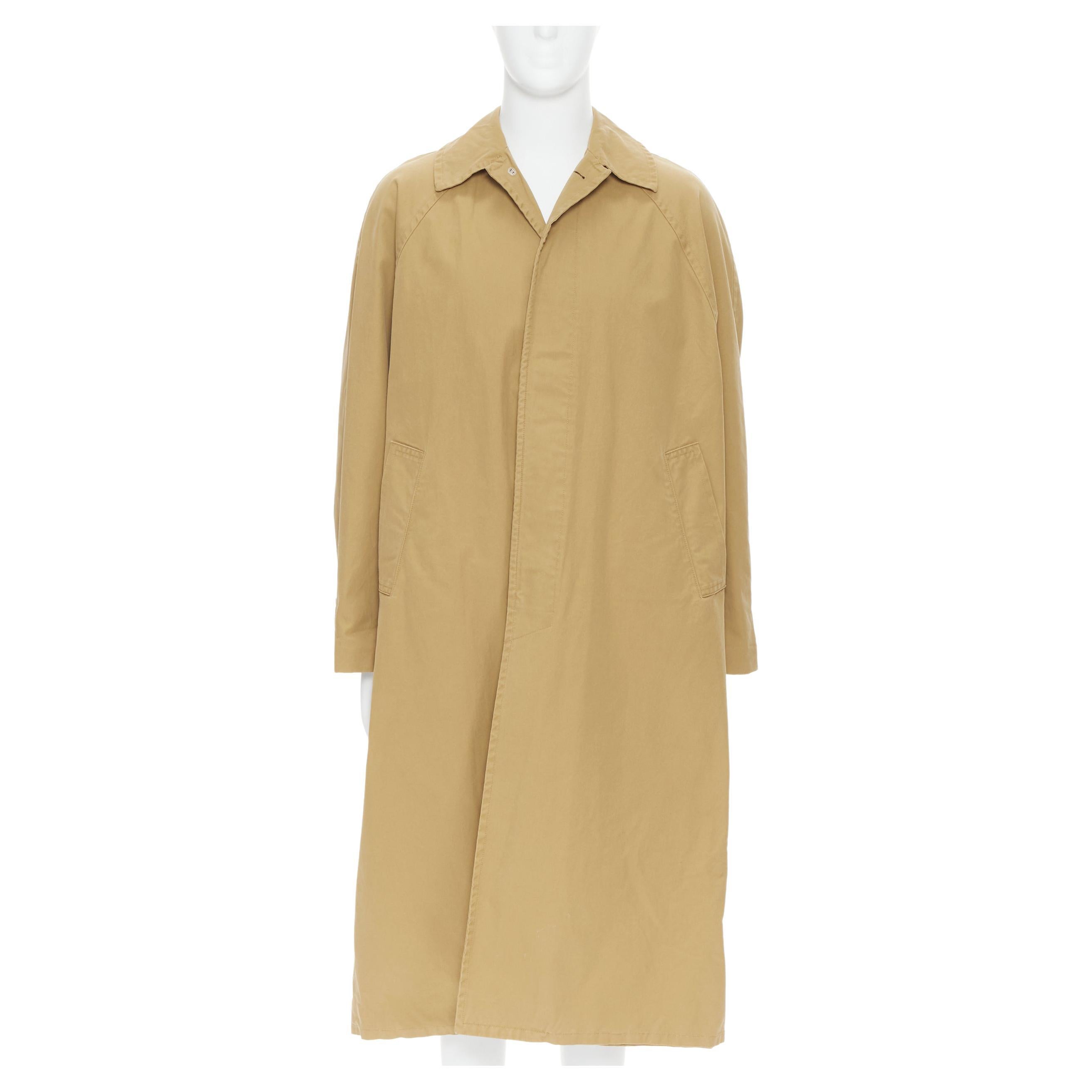 BALENCIAGA 2018 beige heavy cotton rounded shoulder oversized XL car coat