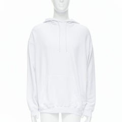 Balenciaga 2018 nero Gothic Tattoo logo embroidery white cotton hoodie M