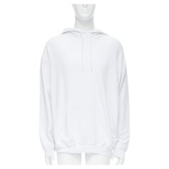 Balenciaga 2018 nero gotico Tattoo logo ricamo bianco cotone felpa con cappuccio S