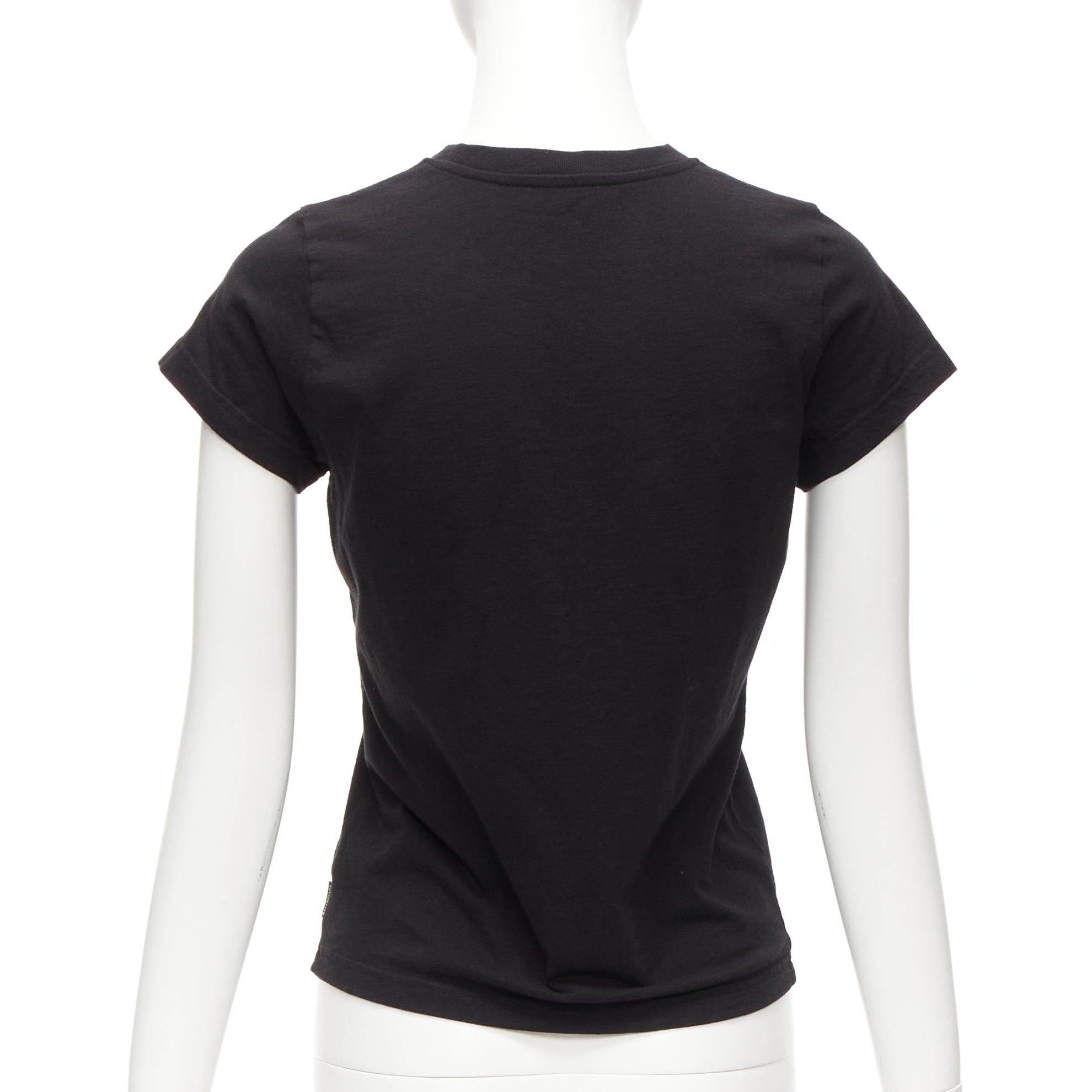 Women's BALENCIAGA 2018 black You Are The World rainbow globe print cropped tshirt XS For Sale