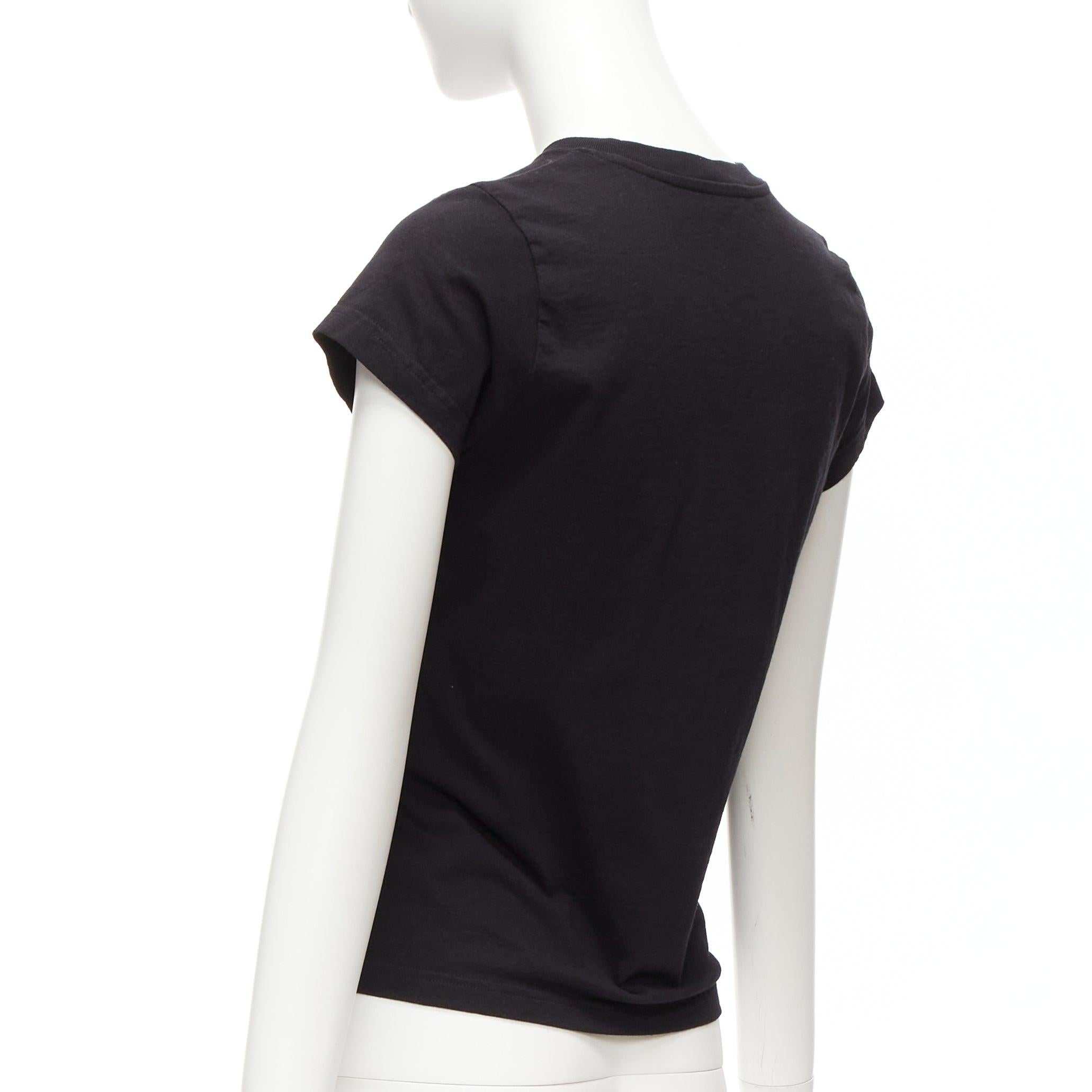 BALENCIAGA 2018 black You Are The World rainbow globe print cropped tshirt XS For Sale 1