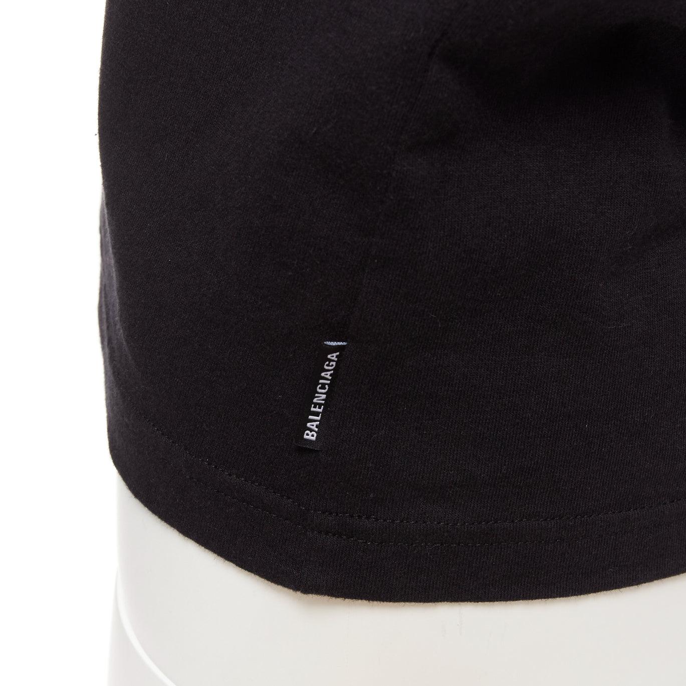 BALENCIAGA 2018 black You Are The World rainbow globe print cropped tshirt XS For Sale 2