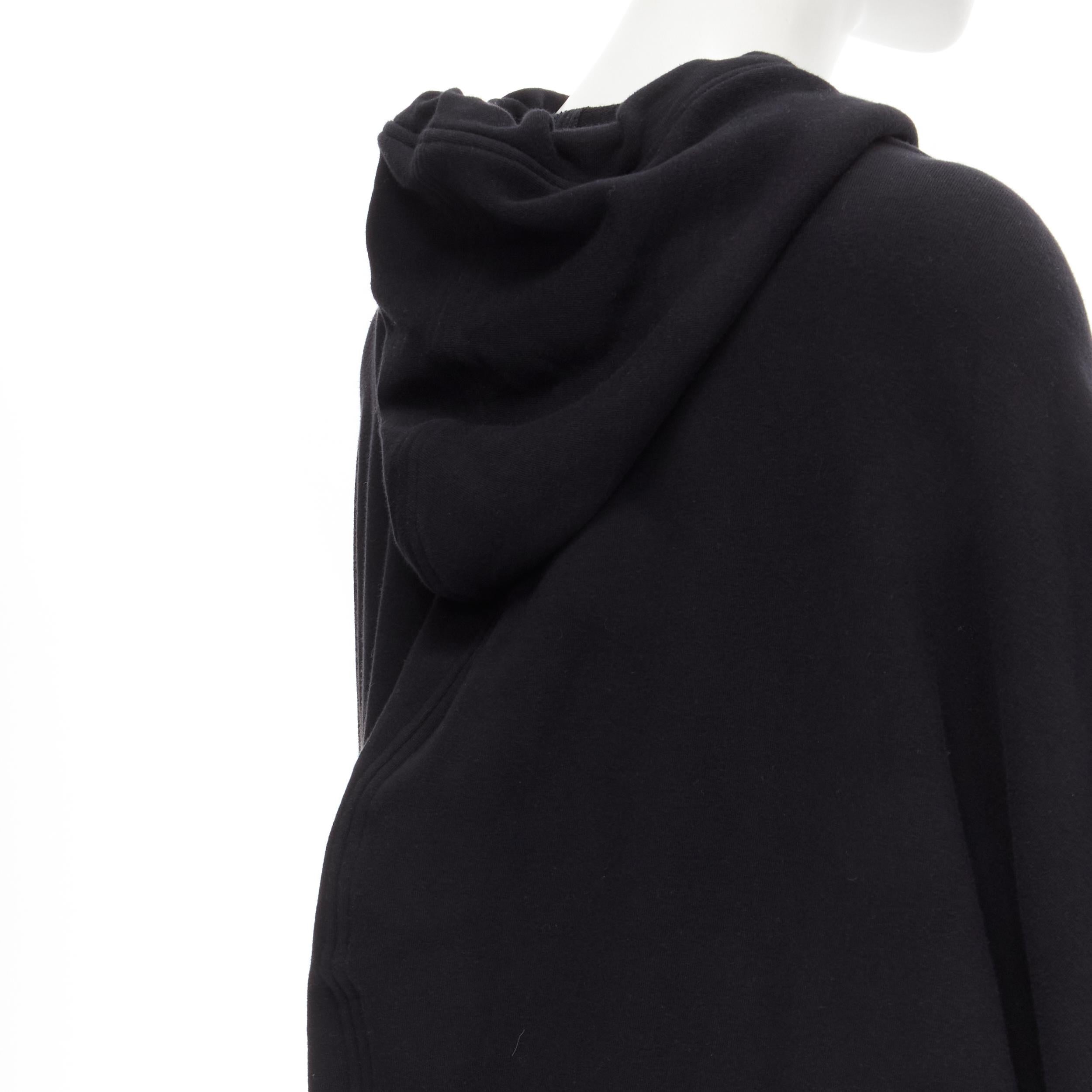 BALENCIAGA 2018 Demna black cotton white logo print oversized zip up hoodie M 1