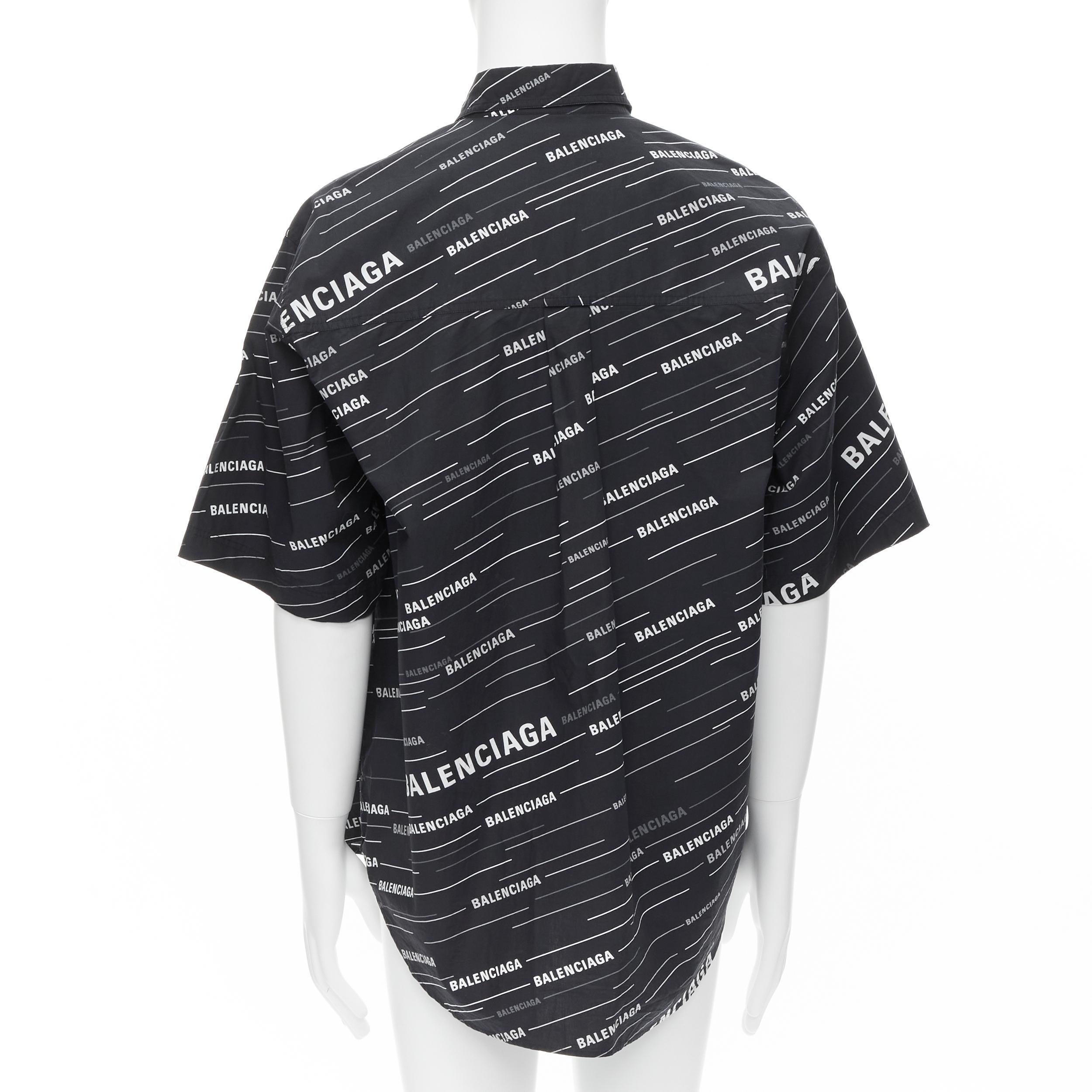 balenciaga logo button down shirt