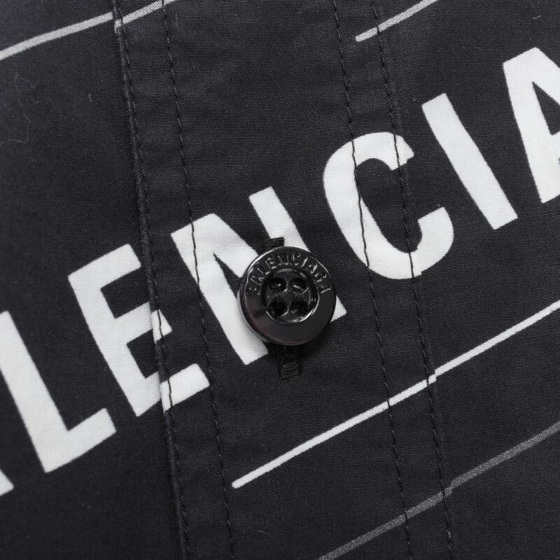 BALENCIAGA 2018 Demna black white logo print oversized short sleeve shirt EU38 S 3