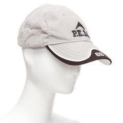 BALENCIAGA 2018 grau Baumwolle BB Logo PE18 3D Abzeichen Stickerei Cap L