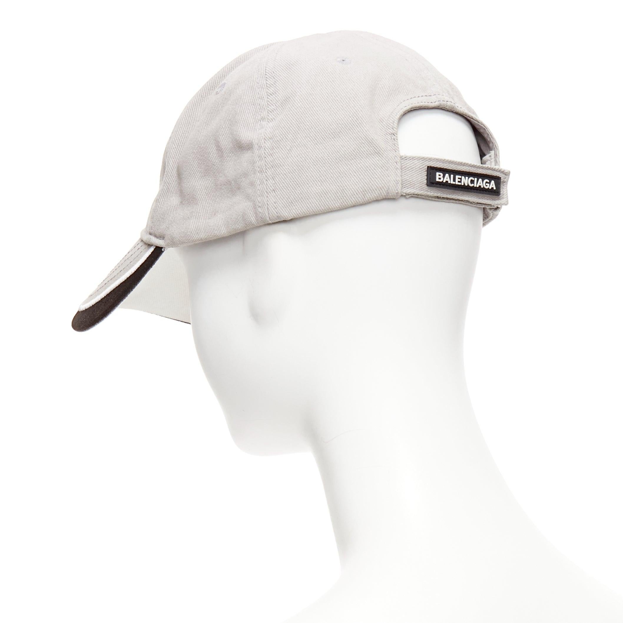 BALENCIAGA 2018 grey cotton BB logo PE18 3D badge embroidery cap L 2