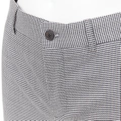 BALENCIAGA 2018 grey wool houndstooth mid waist pleated cropped pants FR36 S