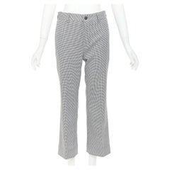 BALENCIAGA 2018 grey wool houndstooth mid waist pleated cropped pants FR36 S