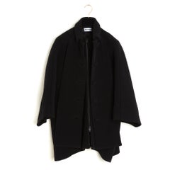Balenciaga 2018 Manteau FR32 Black Wool Double Collar oversized Coat UK4 US2