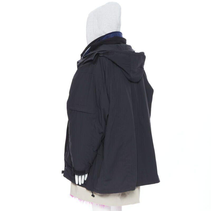 BALENCIAGA 2018 Runway Fake Layering 7 Schicht rosa Pelz gefüttert Parka Jacke XL im Angebot 1