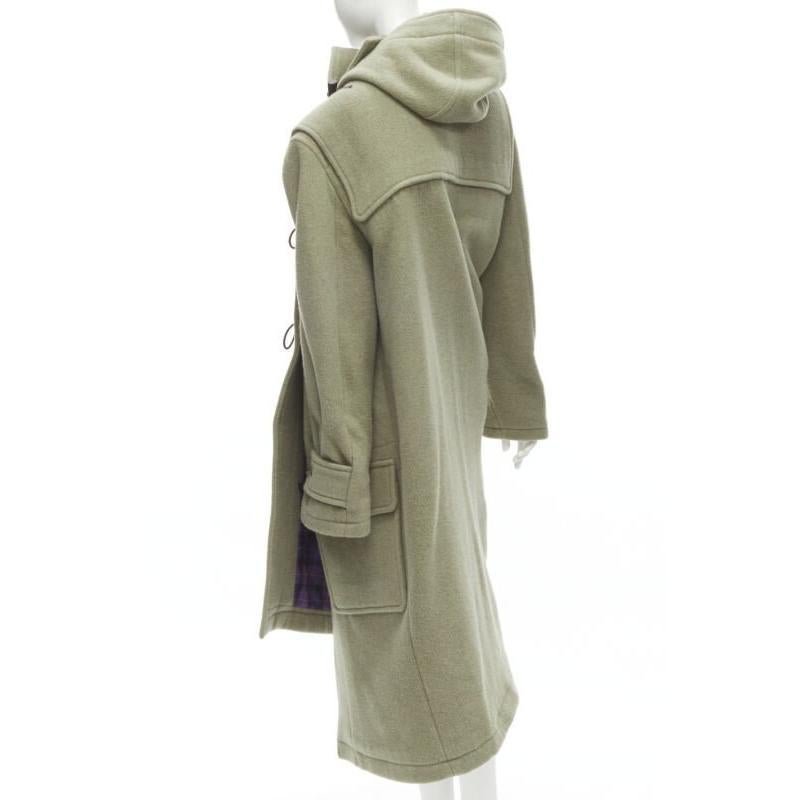 BALENCIAGA 2018 Runway Pulled khaki grey toggle wrap coat M For Sale 2