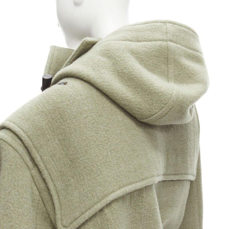 BALENCIAGA 2018 Runway Pulled khaki grey toggle wrap coat M For Sale 4