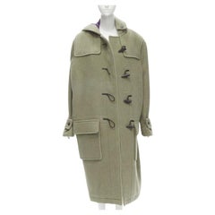 BALENCIAGA 2018 Cappotto a portafoglio con alamari grigio kaki M