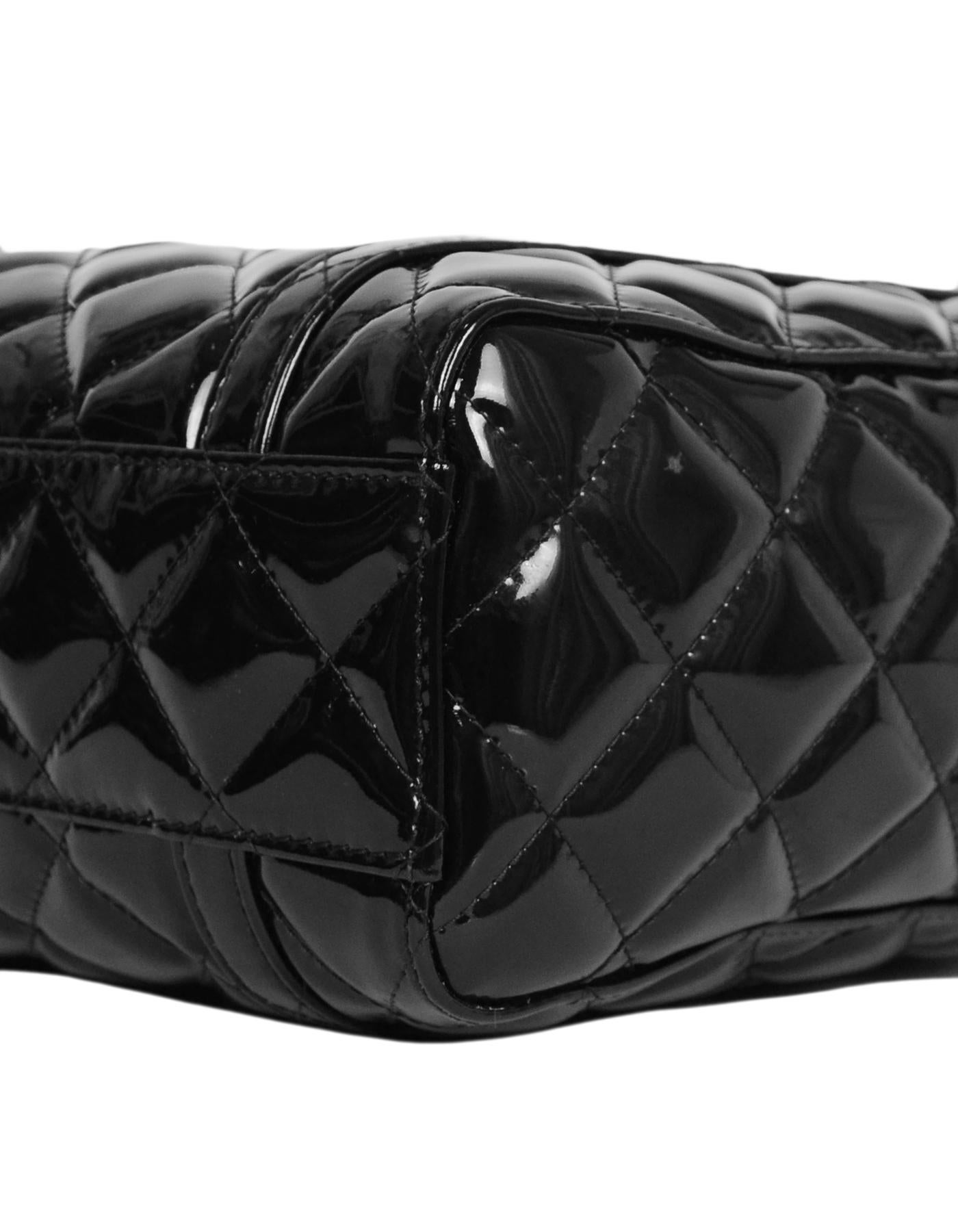 Balenciaga 2019 Black Patent Leather Everyday XS Quilted Tote Bag w/ Strap In Excellent Condition In New York, NY