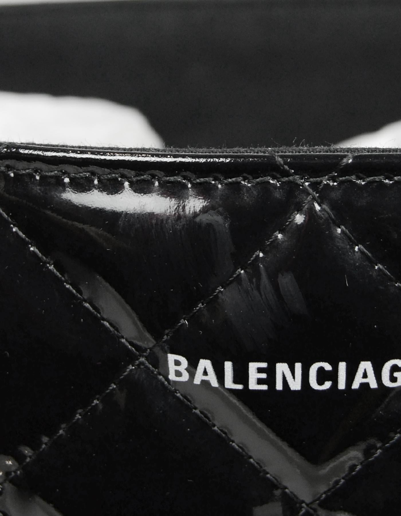 Balenciaga 2019 Black Patent Leather Everyday XS Quilted Tote Bag w/ Strap 1