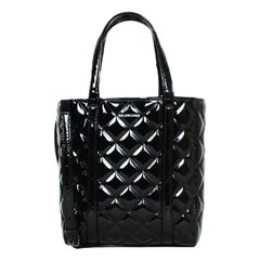 Balenciaga 2019 Black Patent Leather Everyday XS Quilted Tote Bag w/ Strap