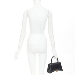 BALENCIAGA 2019 Demna Hourglass Small black smooth leather B flap bag