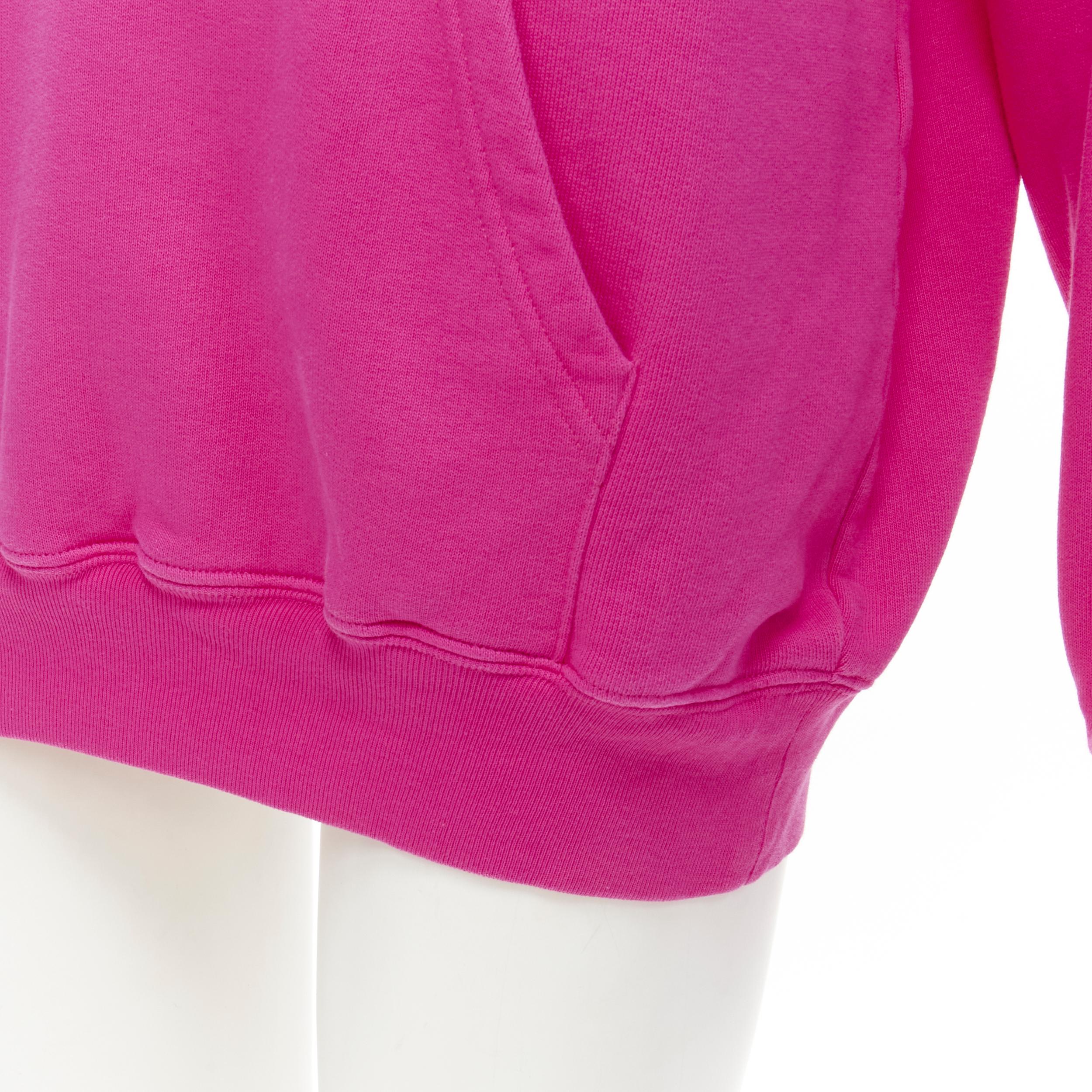 BALENCIAGA 2019 Demna pink washed cotton logo oversized hoodie M In Excellent Condition In Hong Kong, NT