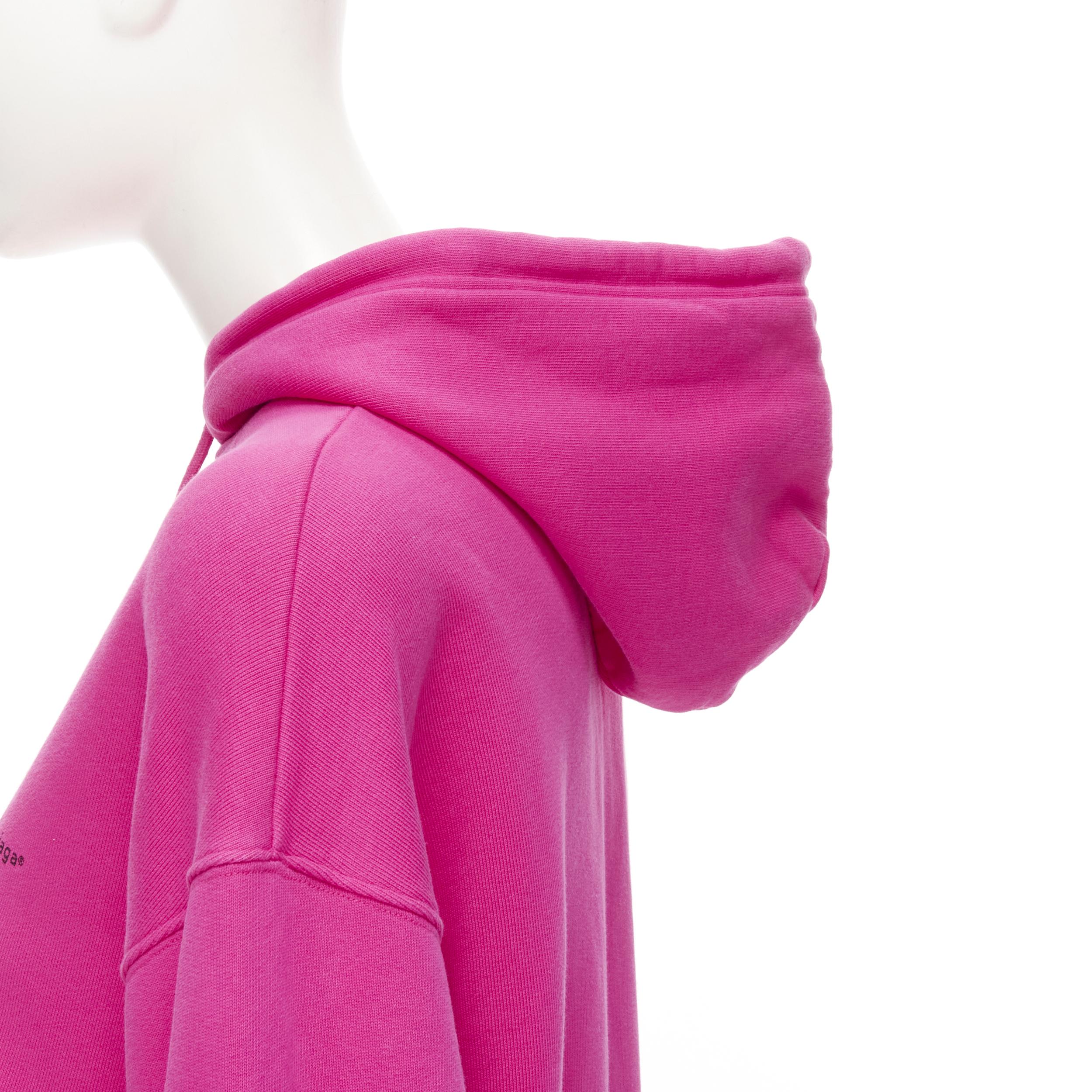 Women's BALENCIAGA 2019 Demna pink washed cotton logo oversized hoodie M