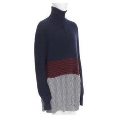 BALENCIAGA 2019 Runway 3 layered cable knit distressed oversized sweater S