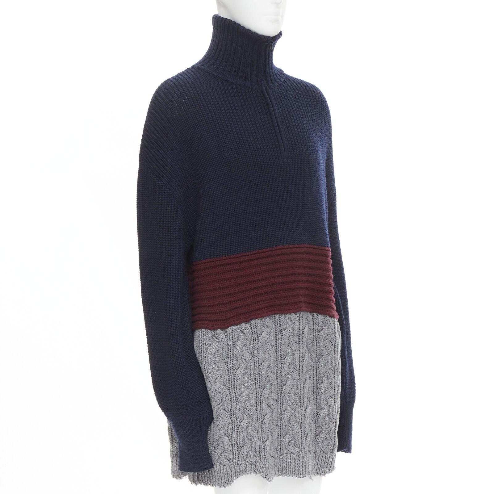 BALENCIAGA 2019 Runway 3 layered cable knit distressed oversized sweater S
Reference: TGAS/C00514
Brand: Balenciaga
Designer: Demna
Model: 555959 T1523 8496
Collection: Runway
Material: Wool, Cotton
Color: Navy, Multicolour
Pattern: Solid
Closure: