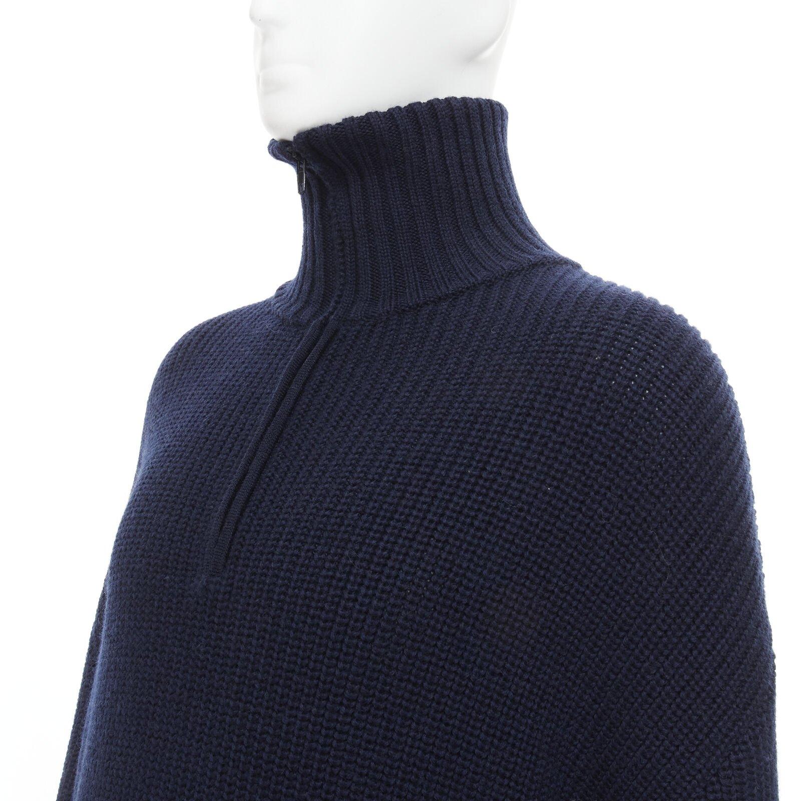 Black BALENCIAGA 2019 Runway 3 layered cable knit distressed oversized sweater S For Sale
