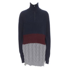 BALENCIAGA 2019 Runway 3 layered cable knit distressed oversized sweater XS