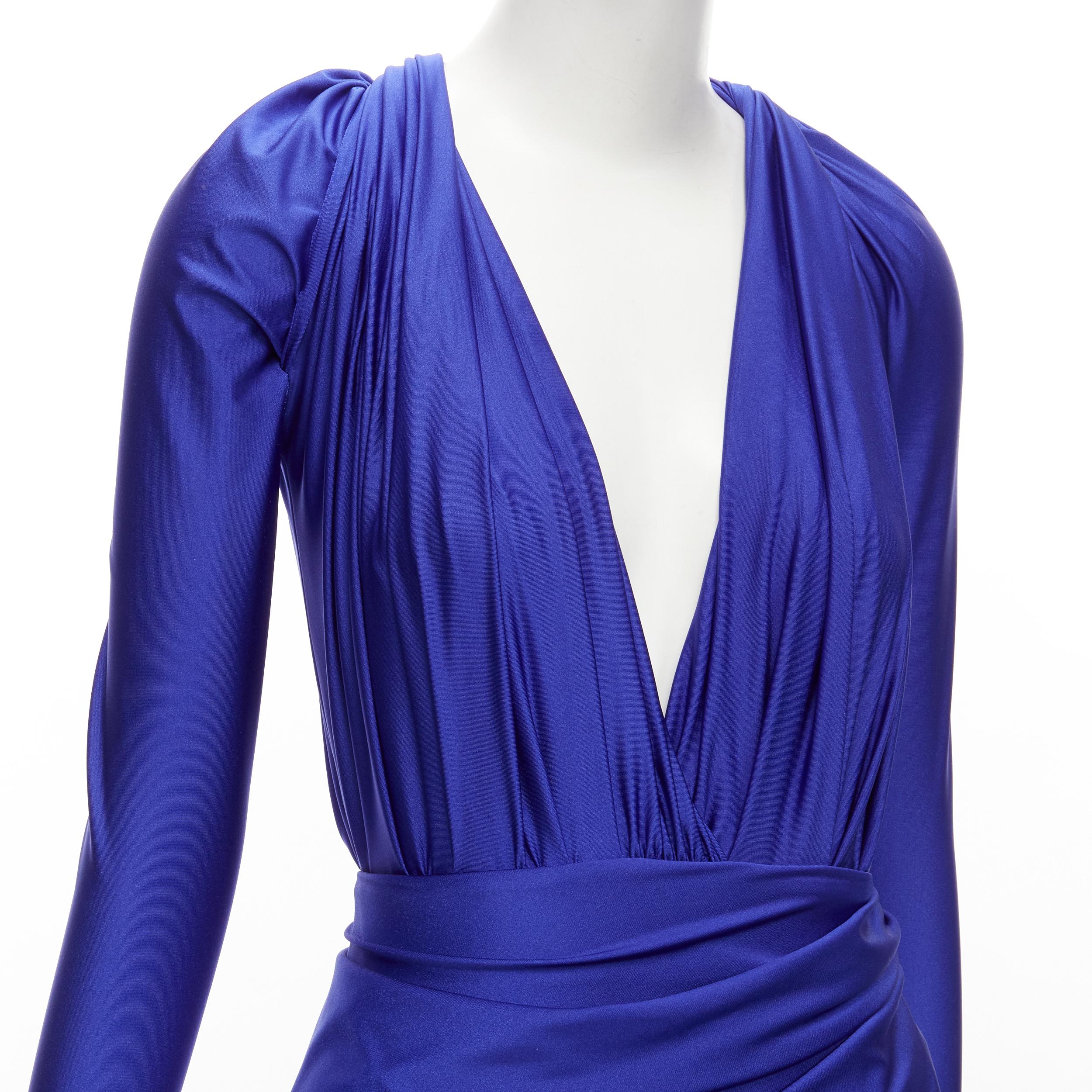 BALENCIAGA 2020 Demna Kim Kardashian cobalt blue gown with gloves FR36 S 4