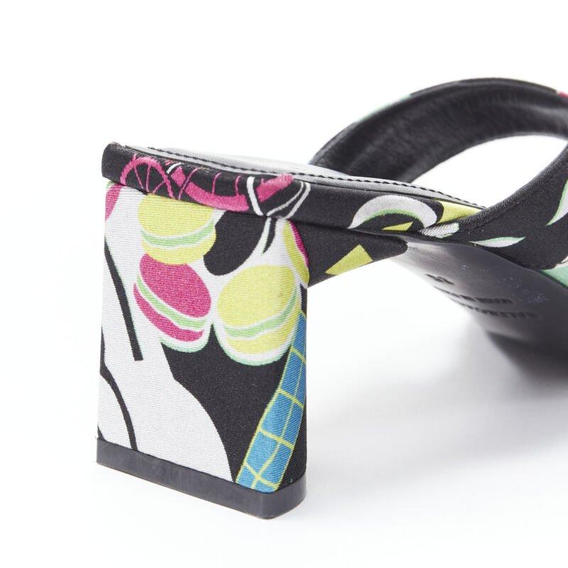 BALENCIAGA 2020 - Sandales à talons moyens et à bouts carrés en satin à fleurs EU35 en vente 4