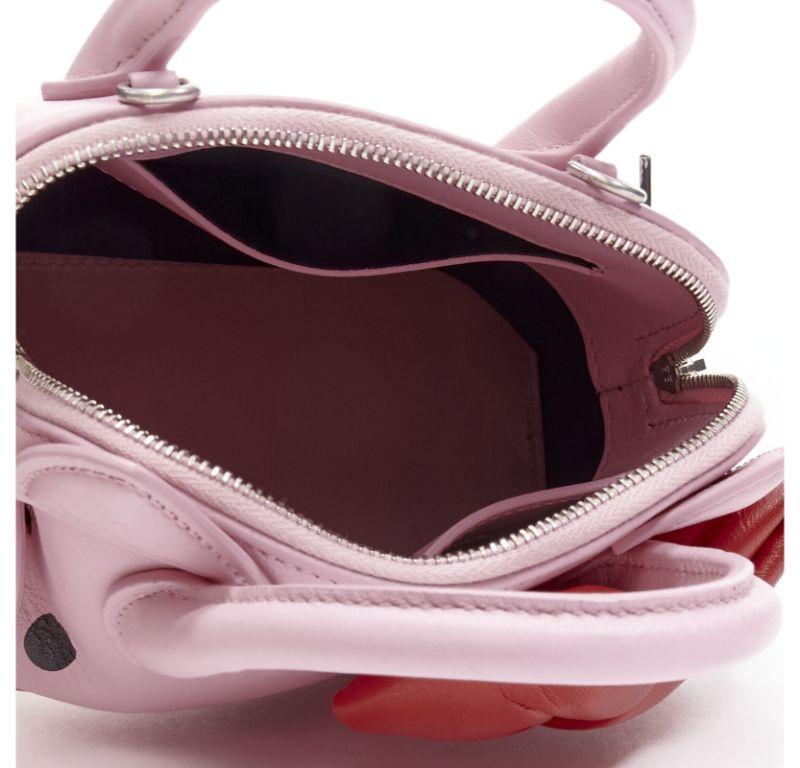 BALENCIAGA 2020 Hello Kitty Ville XXS pink red bow top handle crossbody bag 2