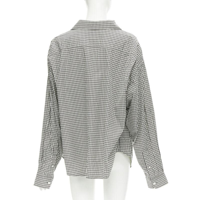 Donna BALENCIAGA 2020 Camicia Swing ricamata con logo pied de poule FR36 XS in vendita