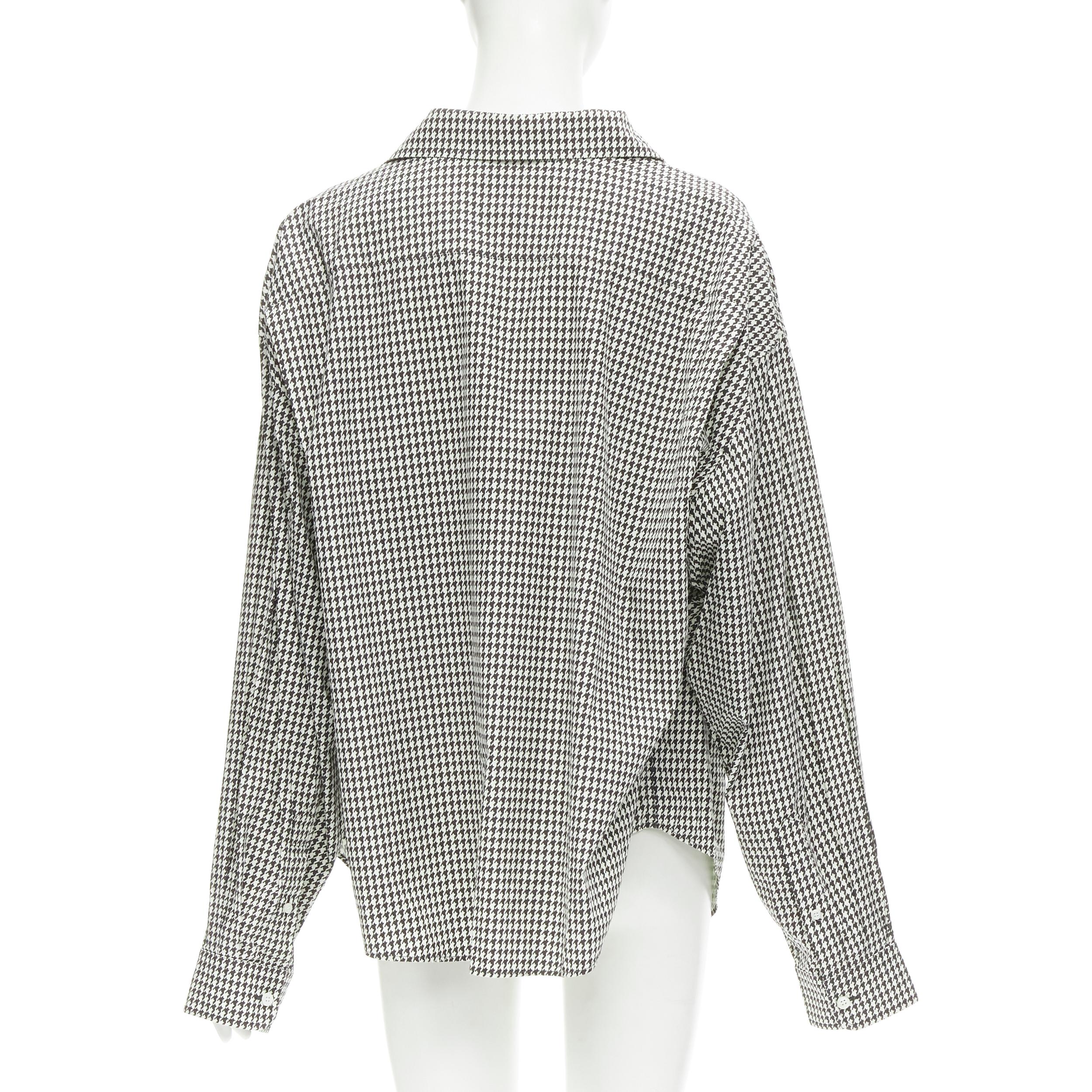 Women's BALENCIAGA 2020 houndstooth logo embroidered pocket Swing shirt FR36 XS