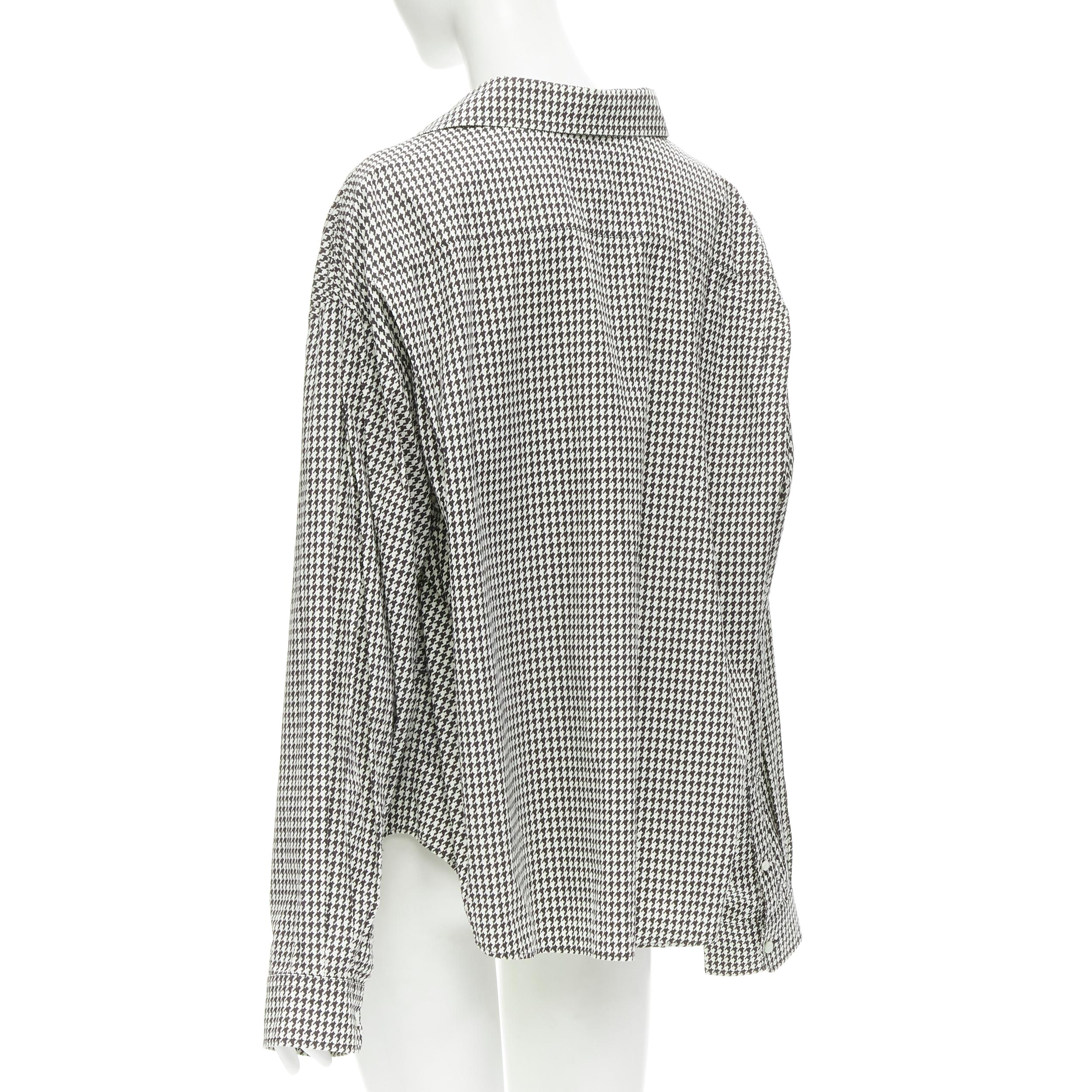 BALENCIAGA 2020 houndstooth logo embroidered pocket Swing shirt FR36 XS 1
