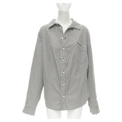 BALENCIAGA 2020 houndstooth logo embroidered pocket Swing shirt FR36 XS