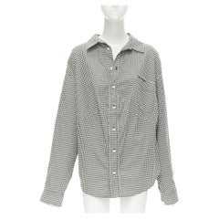 BALENCIAGA 2020 houndstooth logo embroidered pocket Swing shirt FR36 XS