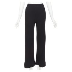 BALENCIAGA 2022 viscose blend ribbed high waisted wide leg cropped pants FR36 S
