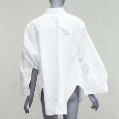 BALENCIAGA 2022 white BB desconstructed kimono sleeve oversized shirt FR36 S