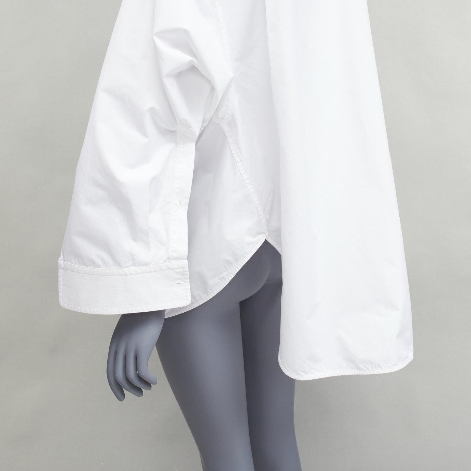 BALENCIAGA 2022 white BB desconstructed kimono sleeve oversized shirt FR36 S For Sale 1