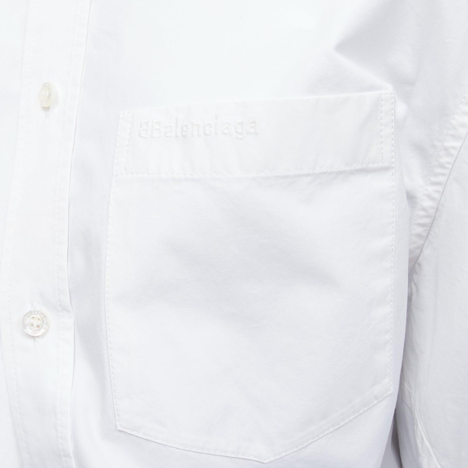 BALENCIAGA 2022 white BB desconstructed kimono sleeve oversized shirt FR36 S For Sale 2