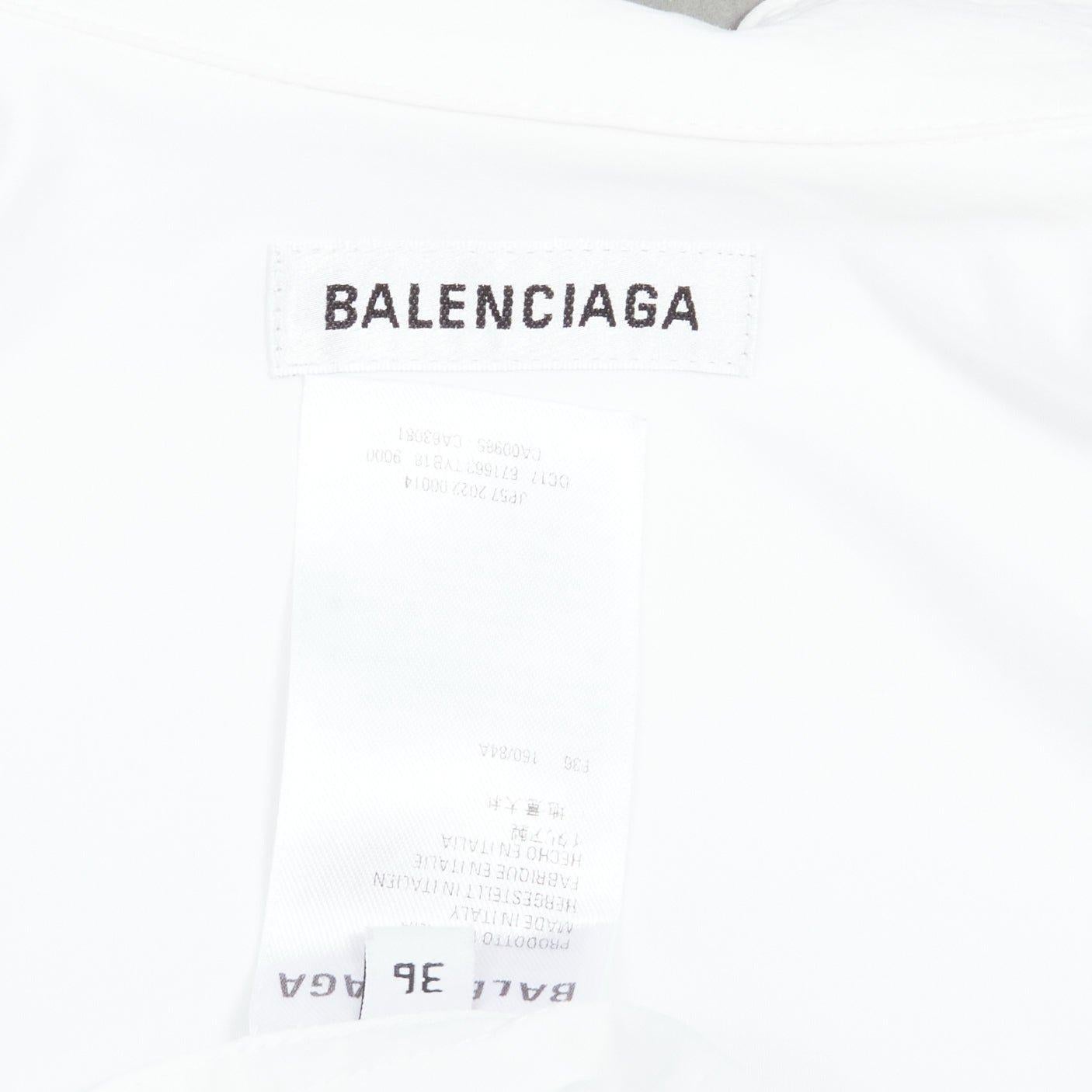 BALENCIAGA 2022 white BB desconstructed kimono sleeve oversized shirt FR36 S For Sale 4