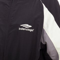 BALENCIAGA 2023 3B black grey white sports oversized track jacket S